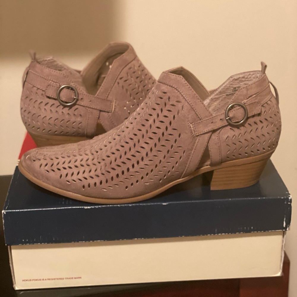 House of Posh Taupe Ankle Booties